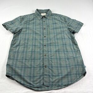 Fjallraven Shirt Mens XL Green Plaid Abisko Hike Button Up Vented Camp